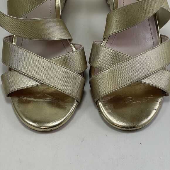 Vince Camuto Gold Espadrille Wedge Sandals Women’s 9M Stretch Strap Slip On - Picture 4 of 15